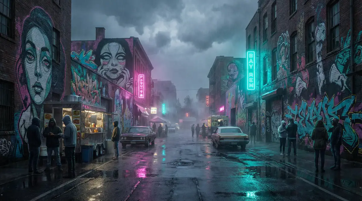 迷玩 死猪 - 雨夜壁画街